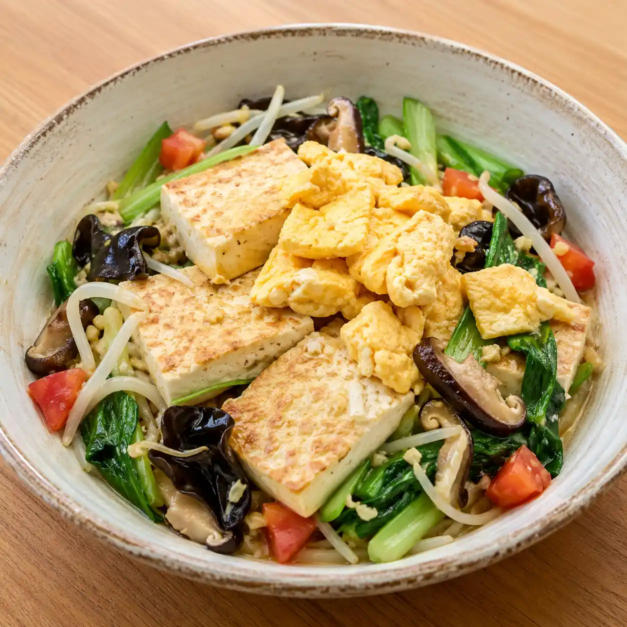 胡椒薑醋豆腐小白菜暖拌盤