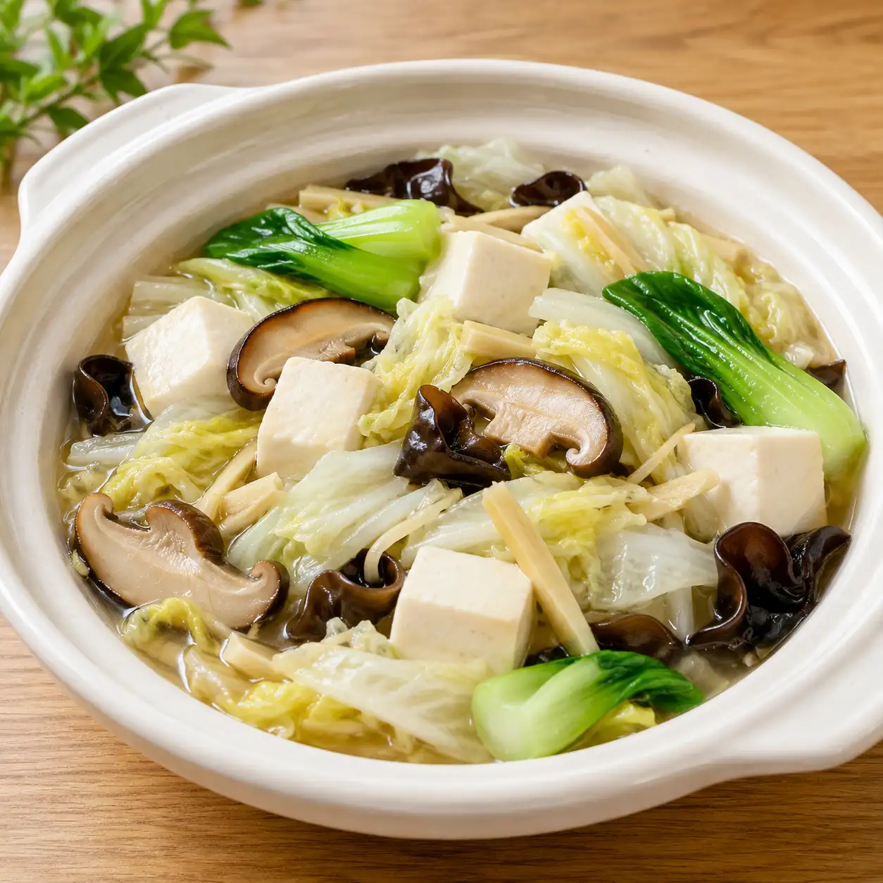 鹽麴豆腐香菇白菜