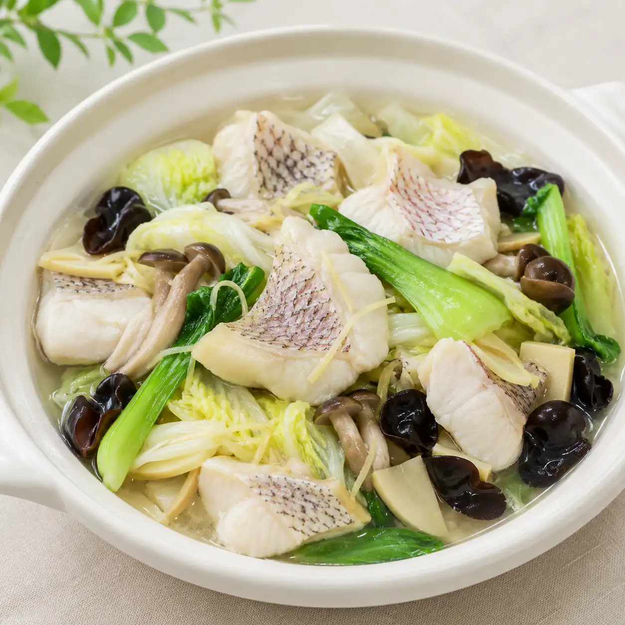 鹽麴魚片白菜青江菜