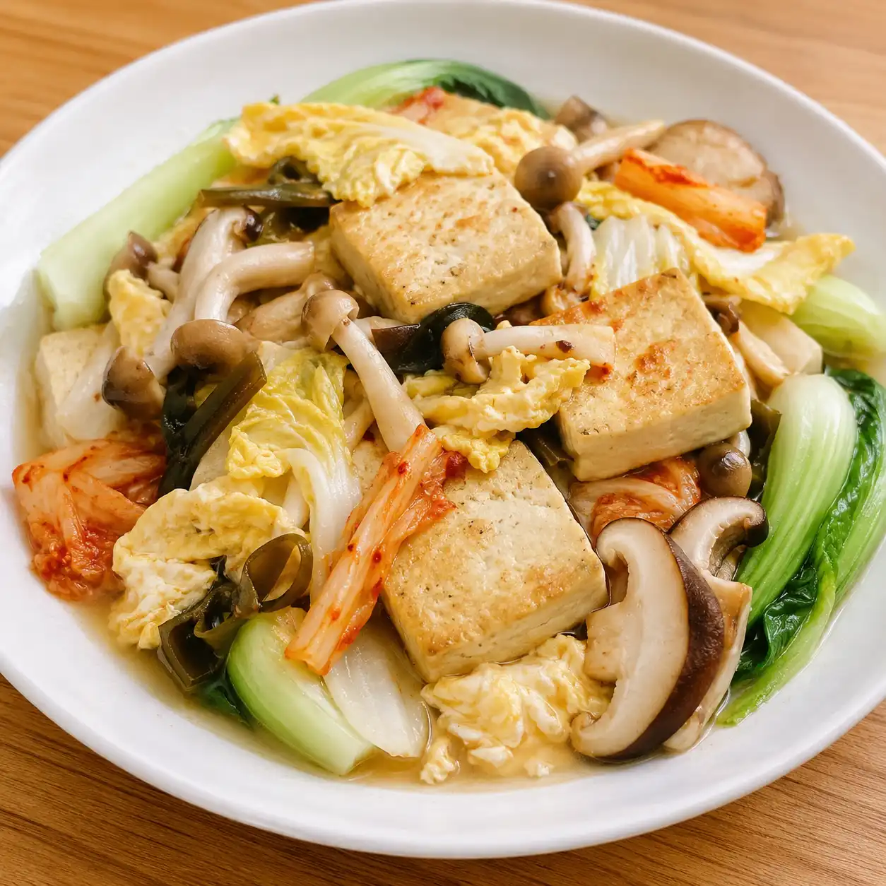 泡菜豆腐菇菇熱拌盤