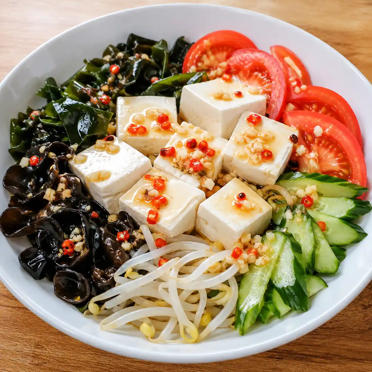 辣醋豆腐海帶芽盤