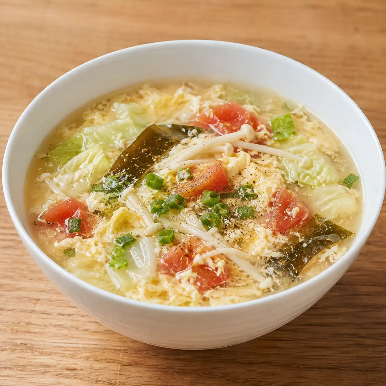 優格昆布蛋花滑菇湯