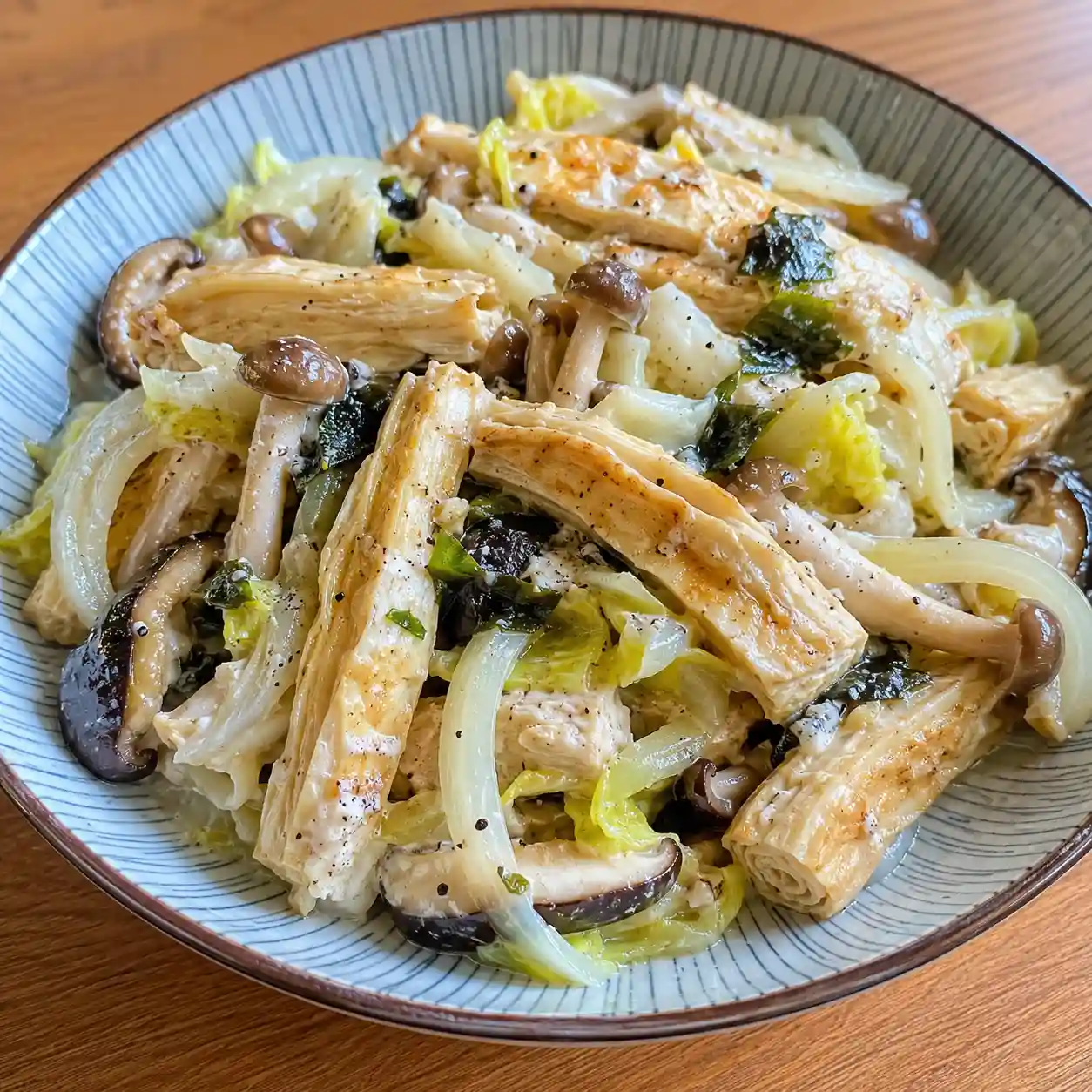 優格檸香豆包菇菇熱拌