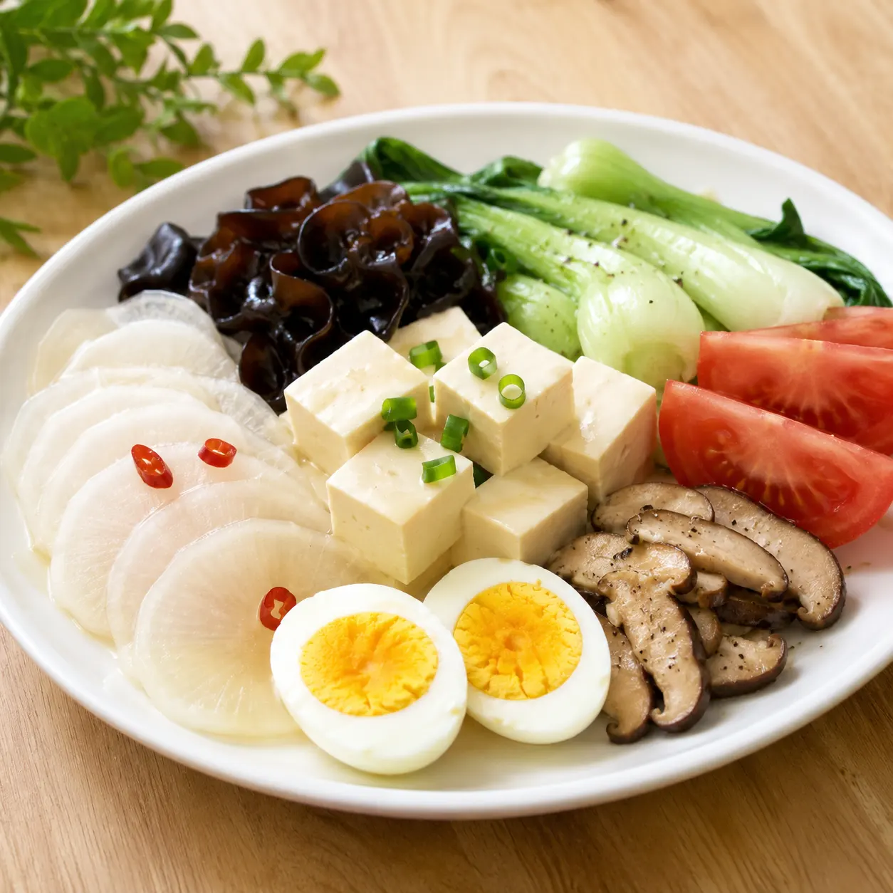 醋漬蘿蔔雞蛋豆腐盤