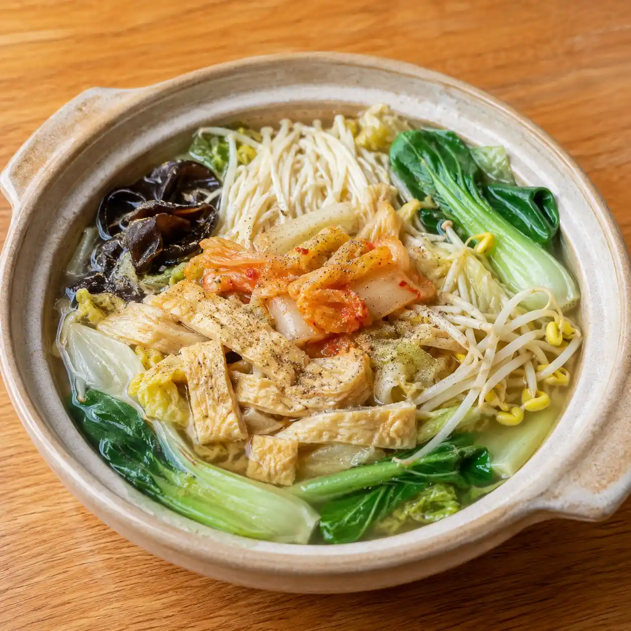 低鹽泡菜豆皮白菜燉盤