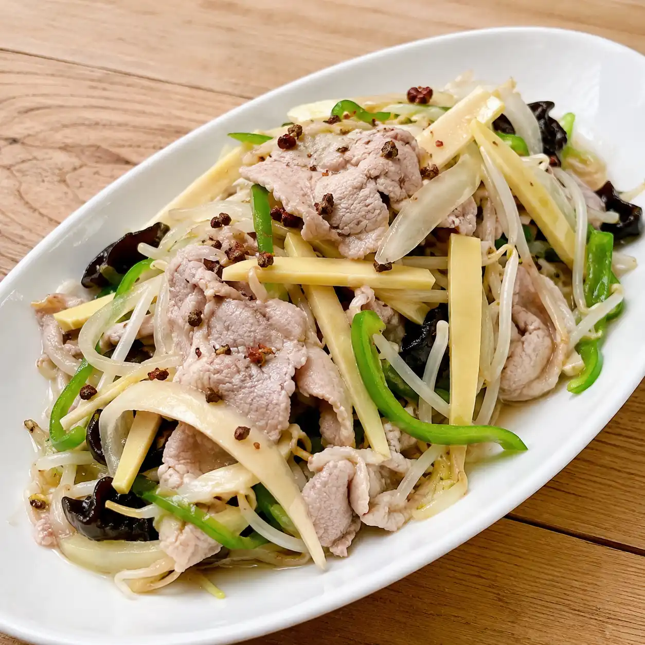 花椒瘦肉片筍絲溫冷拌