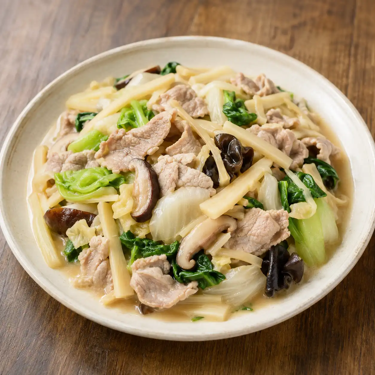 味噌瘦肉筍絲白菜