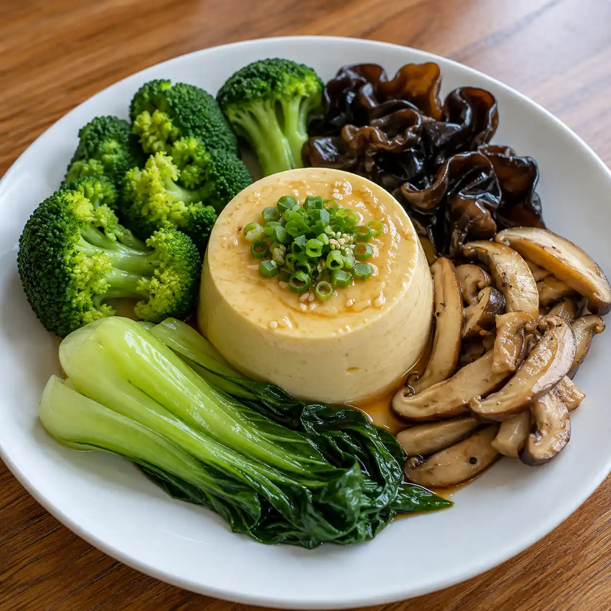 味噌雞蛋豆腐蔬菜盤