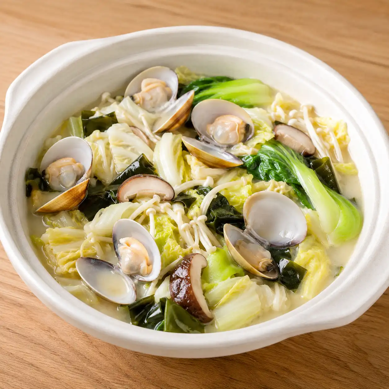 豆乳味噌蛤蜊白菜盤