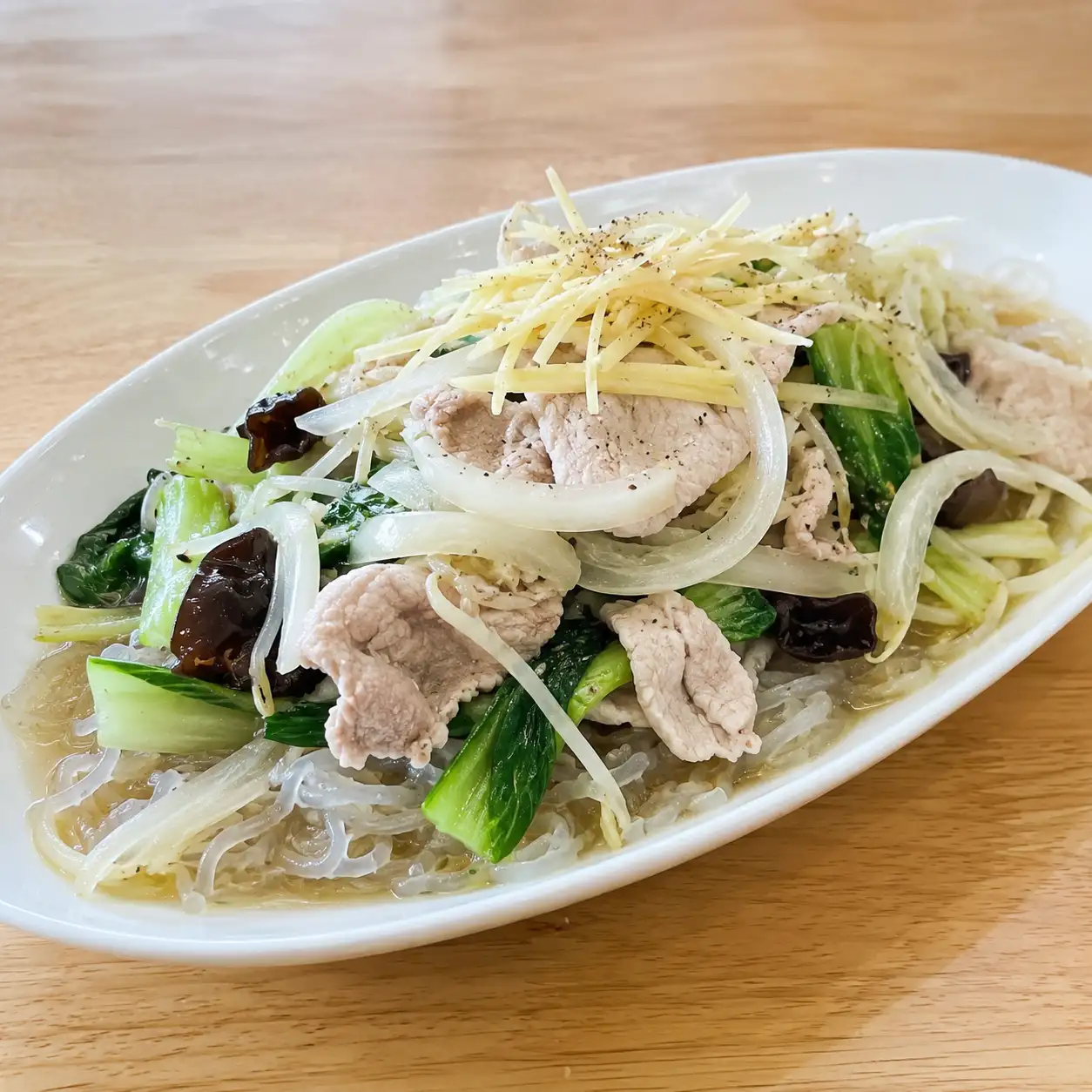 薑絲瘦肉蒟蒻溫涼拌