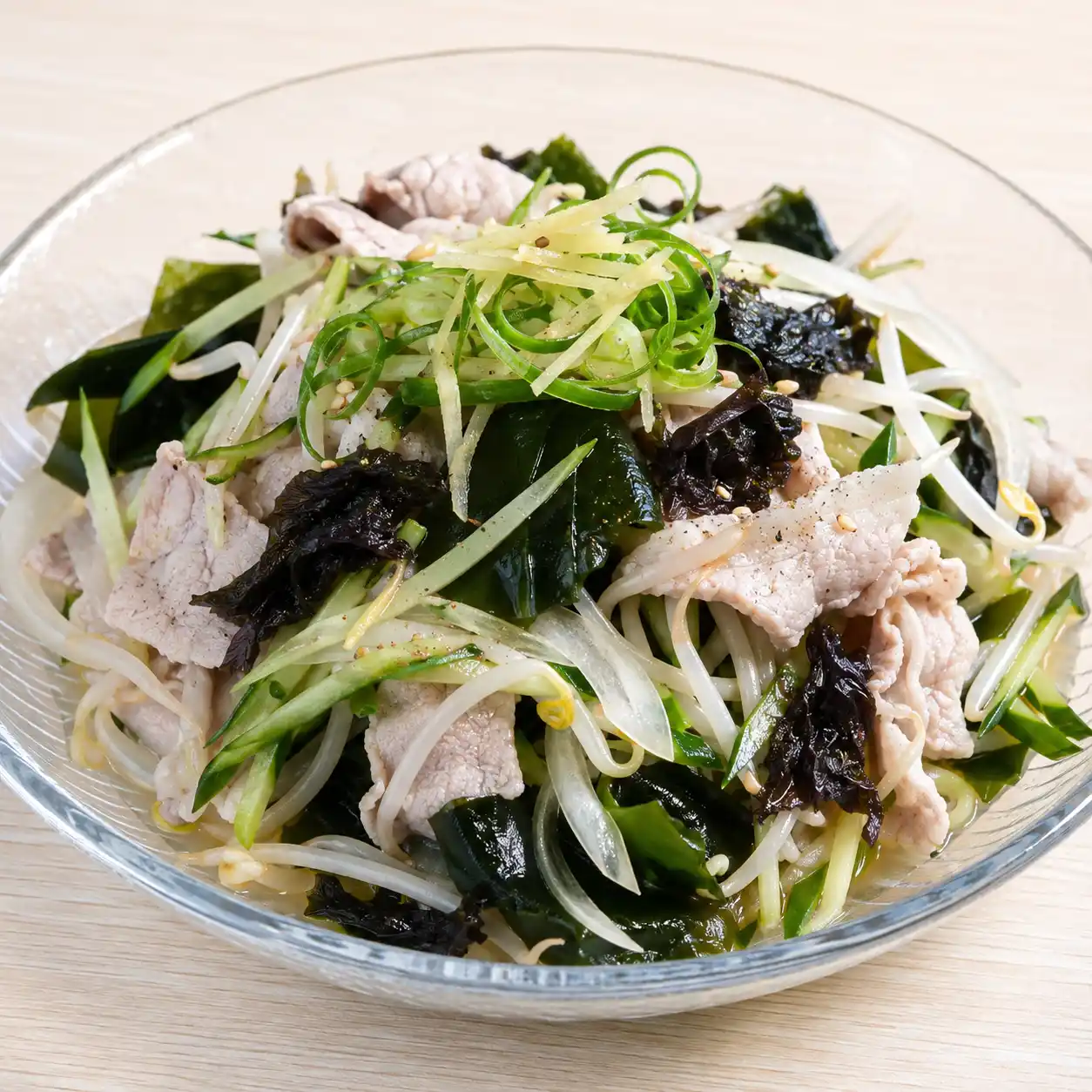 蔥薑瘦肉片海藻涼拌
