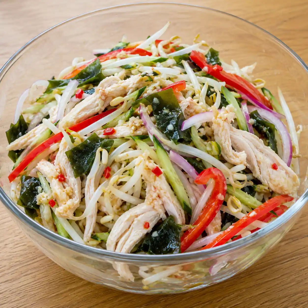 蒜香雞里肌洋蔥豆芽冷拌