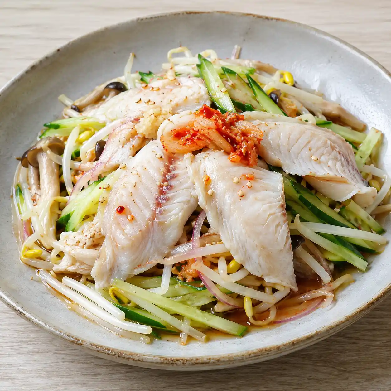 韓式泡菜魚片豆芽冷拌