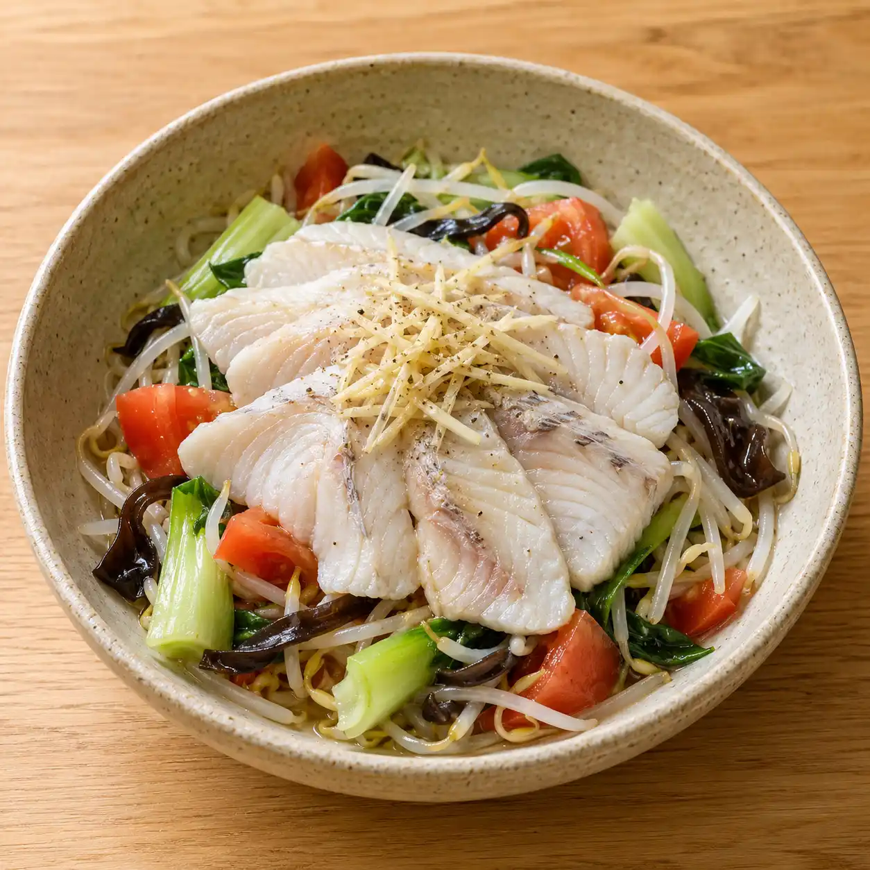 薑絲米醋鯛魚豆芽冷拌