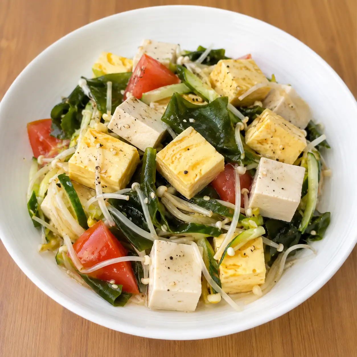 昆布豆腐蛋塊海藻拌