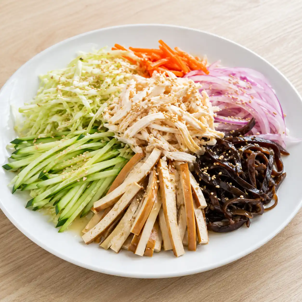 胡麻少醬豆干雞絲脆蔬盤