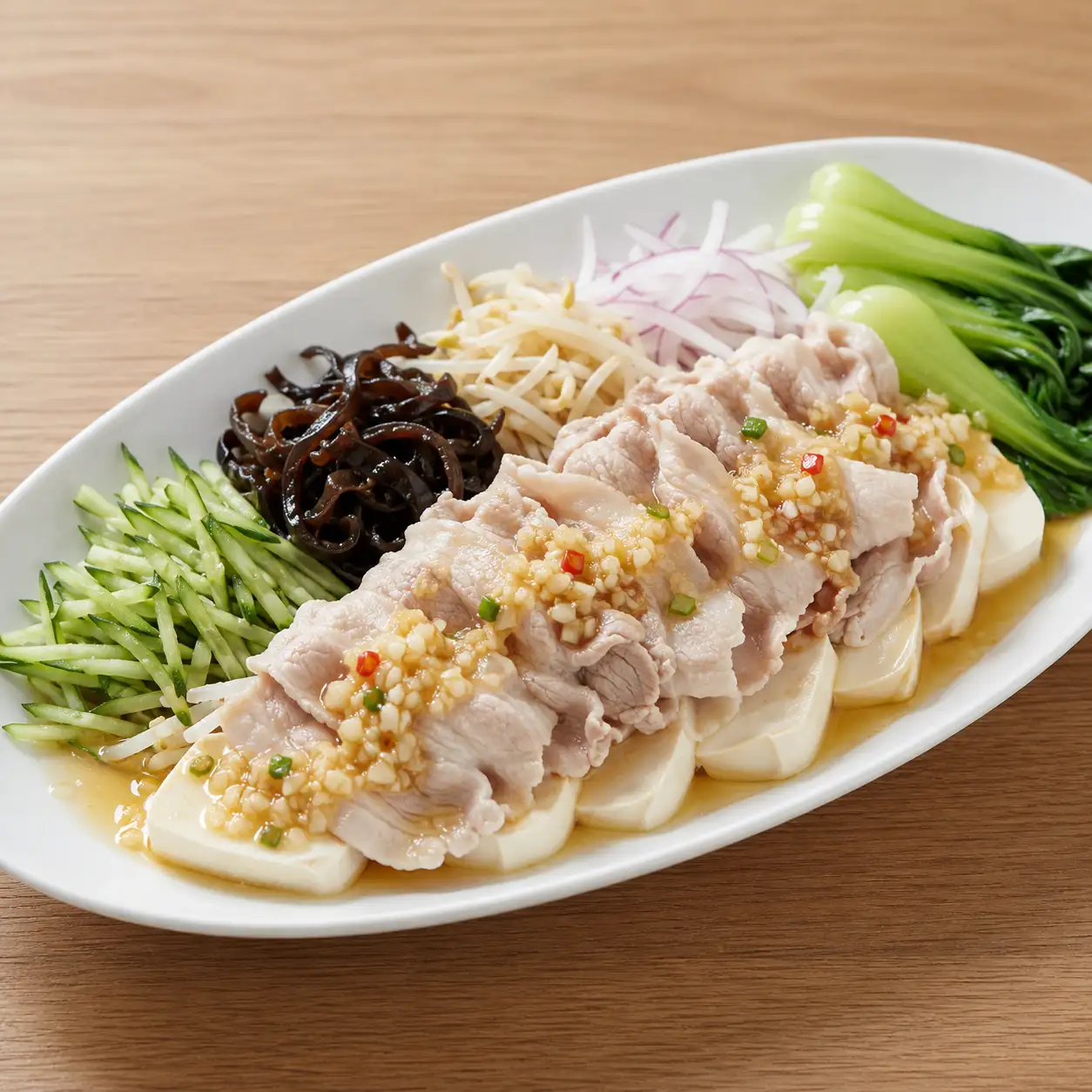 蒜泥白肉豆腐冷拌改良版