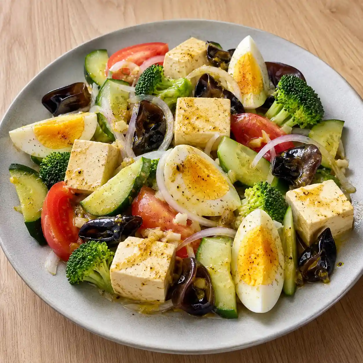 咖哩香料豆腐雞蛋冷拌盤