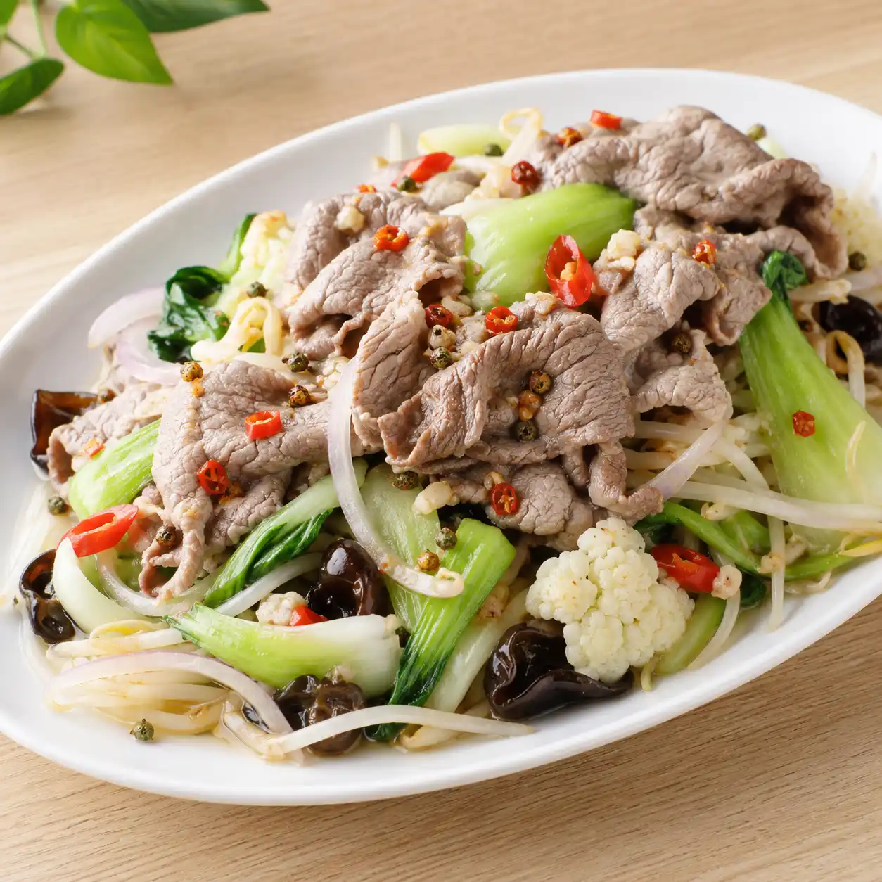 椒麻牛肉片小白菜涼拌