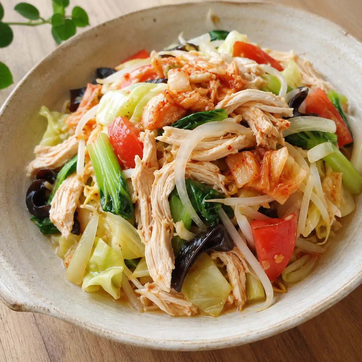 泡菜雞胸高麗菜青江拌