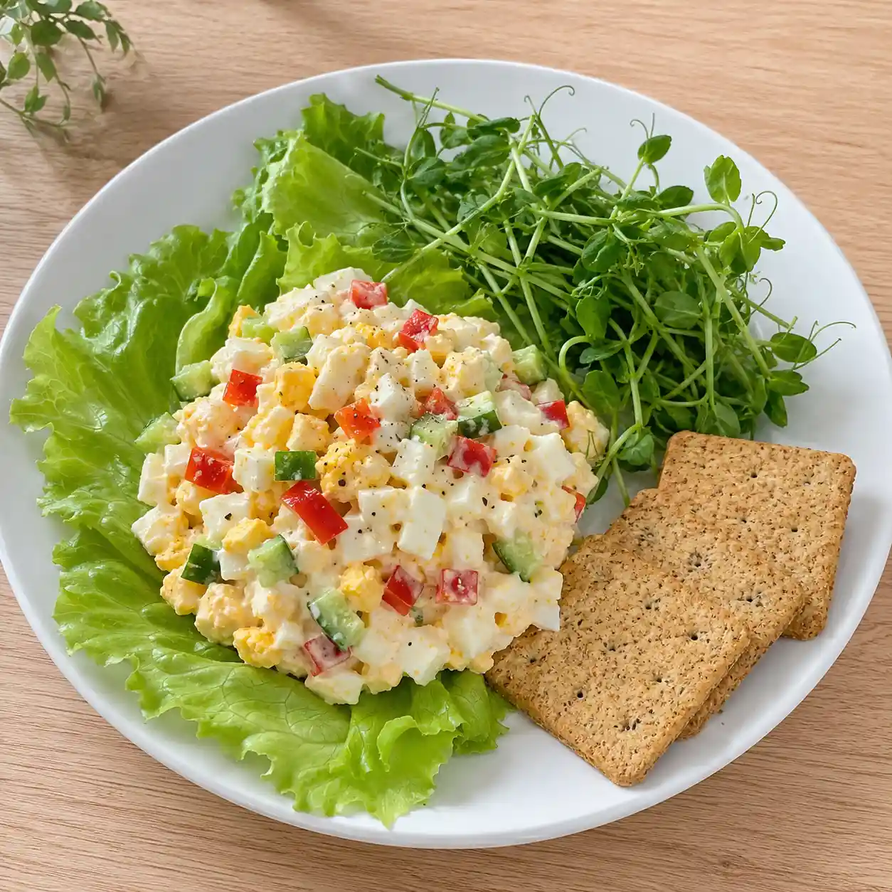 蛋沙拉豆苗脆餅輕拼盤