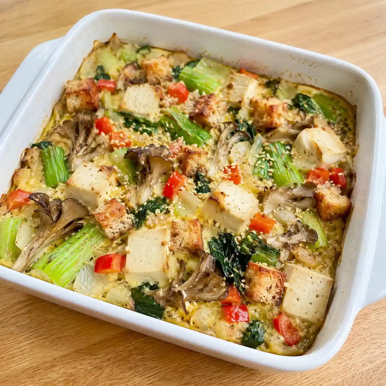 豆腐雞蛋青江菜味噌焗烤盤
