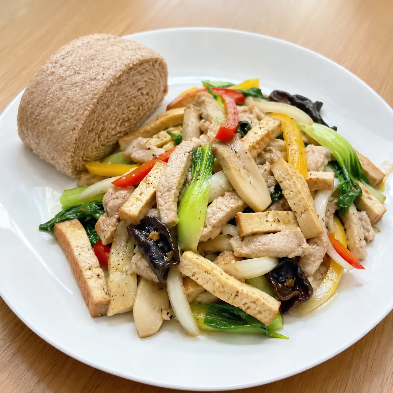 黑胡椒豆干瘦肉菇餡盤