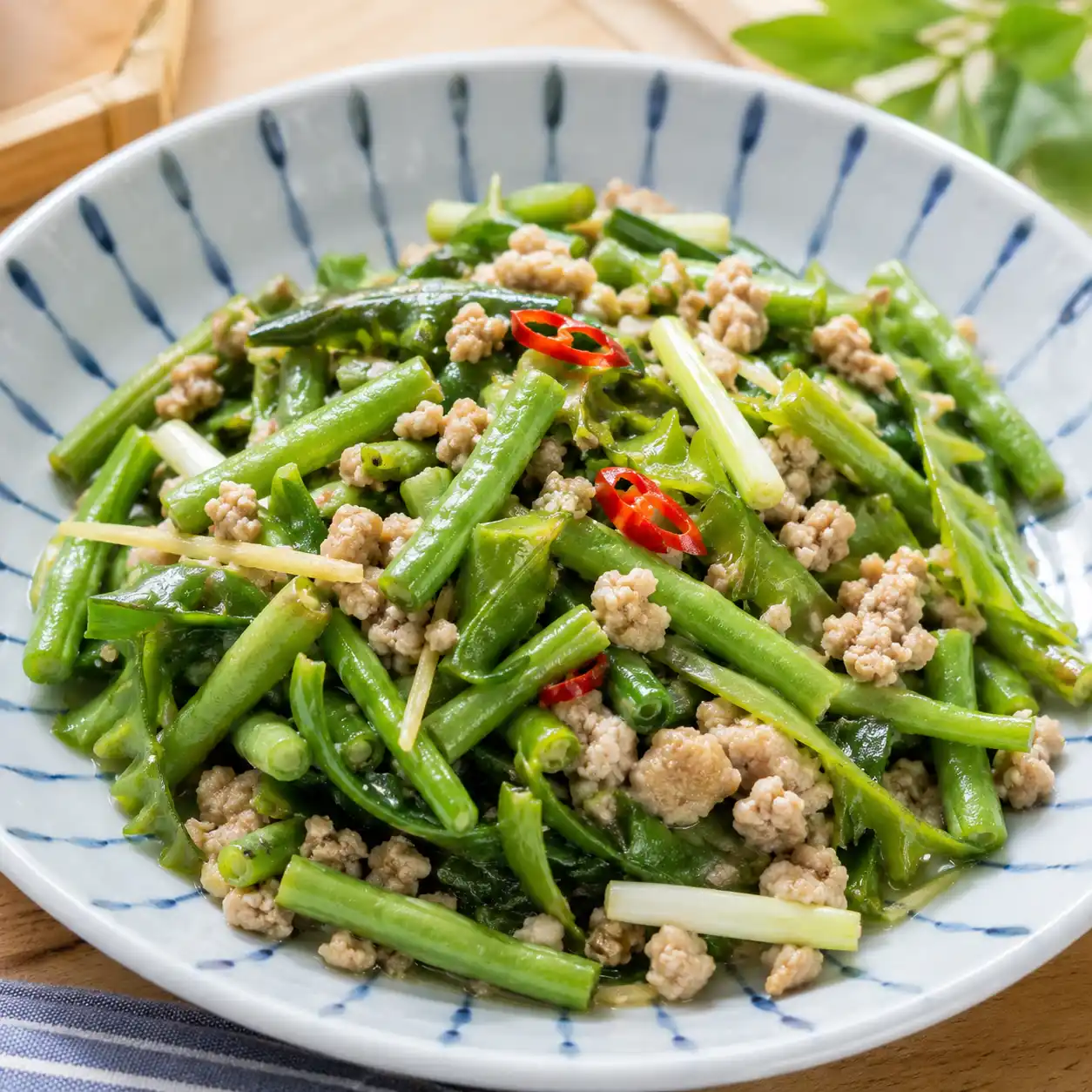 梅香瘦絞肉炒四季豆