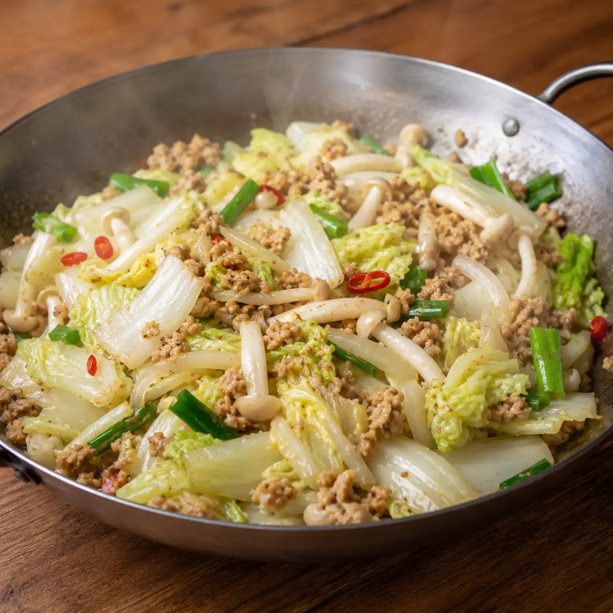 孜然瘦絞肉大白菜快炒