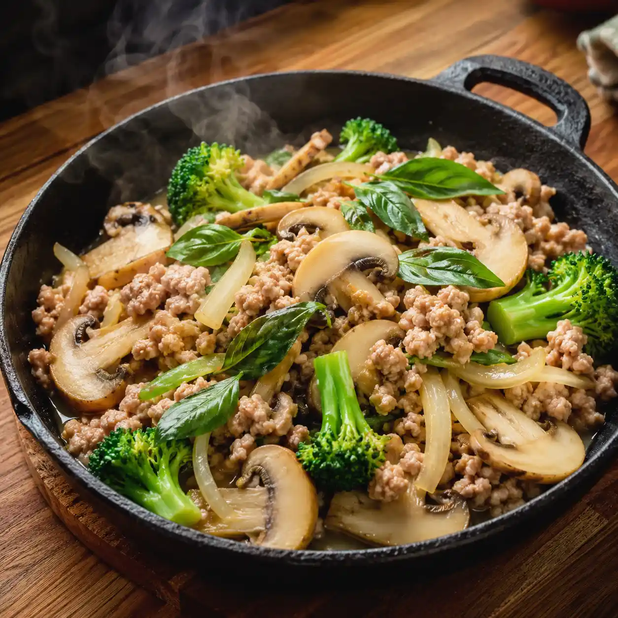 蘑菇瘦絞肉小炒