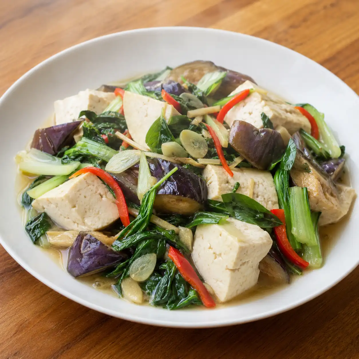 羅勒嫩豆腐小白菜快炒