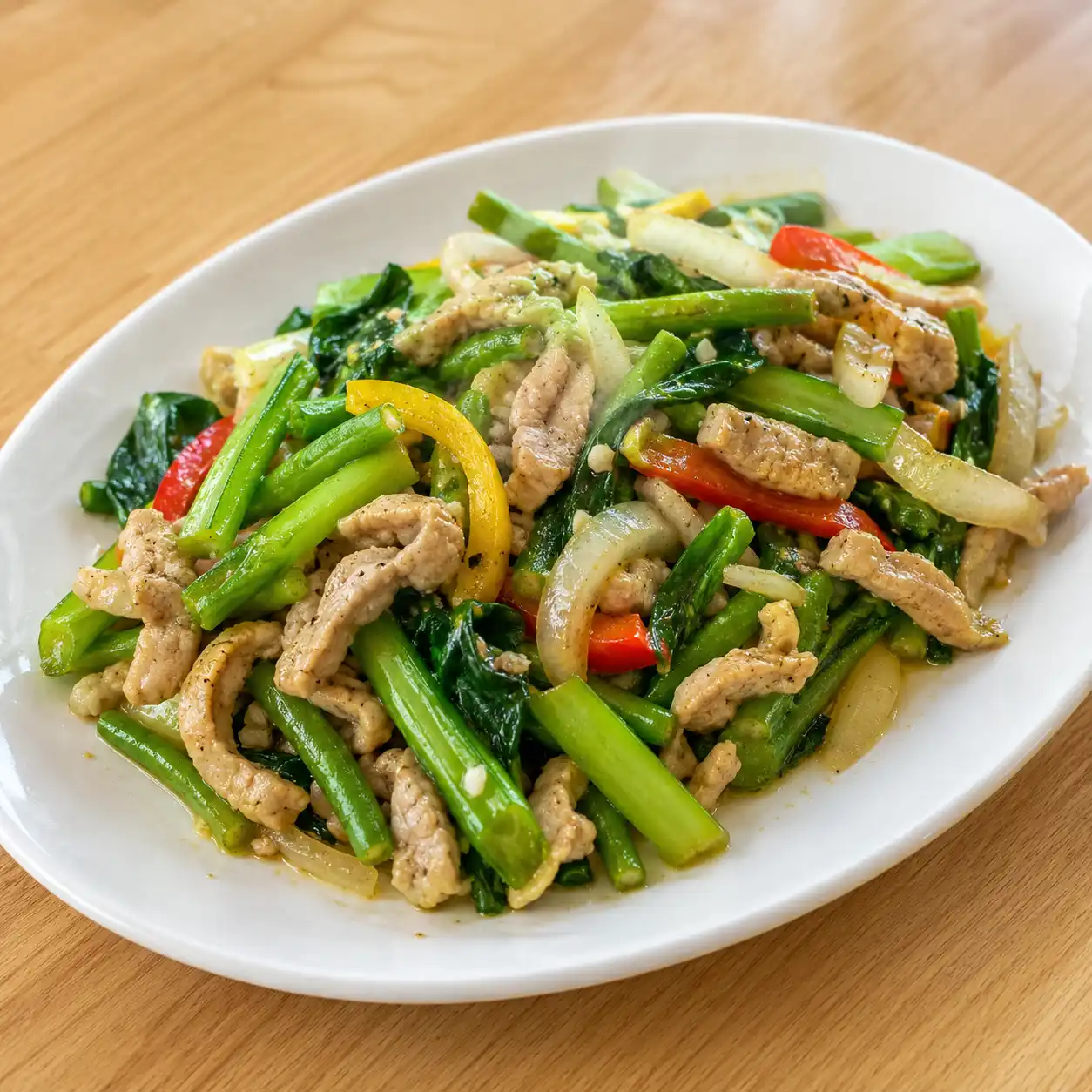 咖哩瘦肉絲芥藍快炒