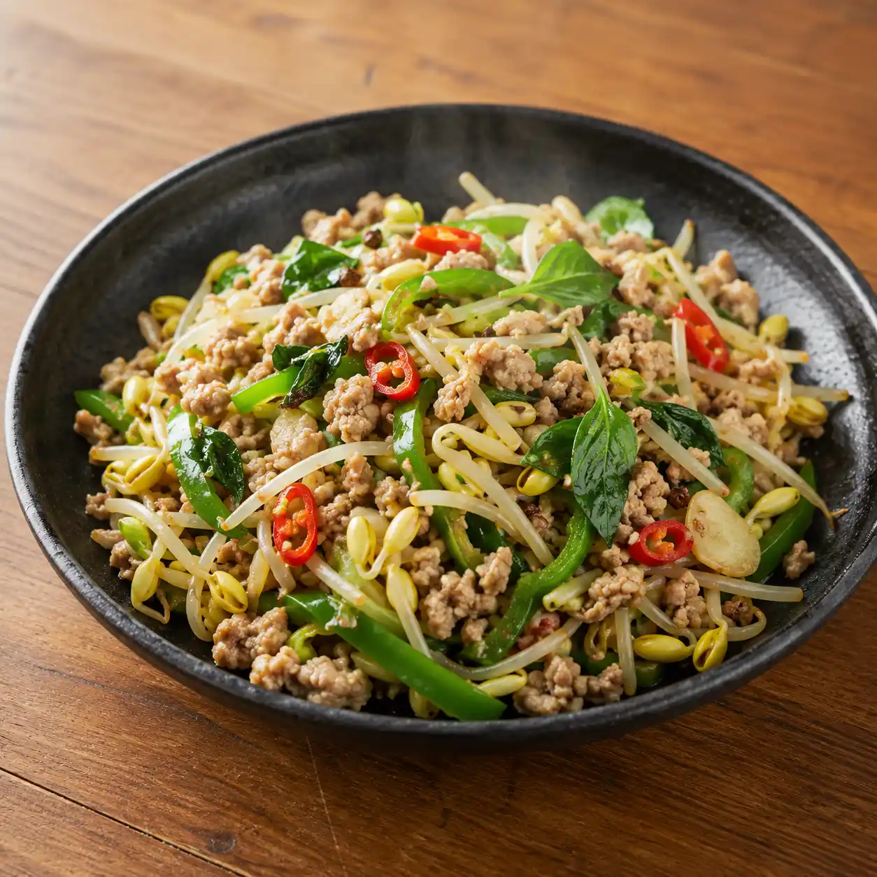 瘦絞肉黃豆芽雙鮮炒