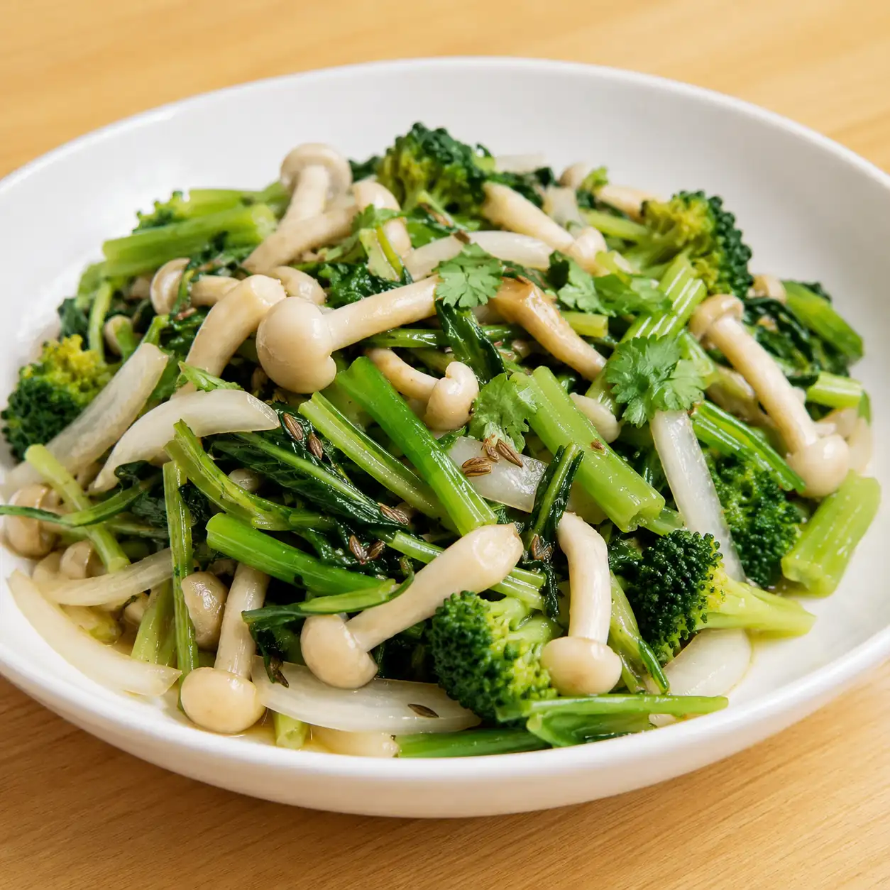 白精靈菇空心菜雙鮮炒