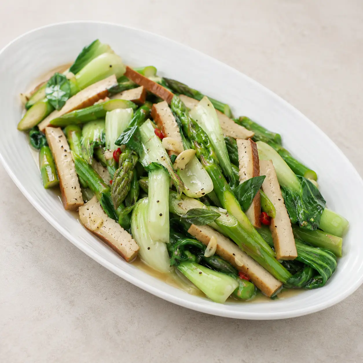 豆干青江菜雙鮮炒