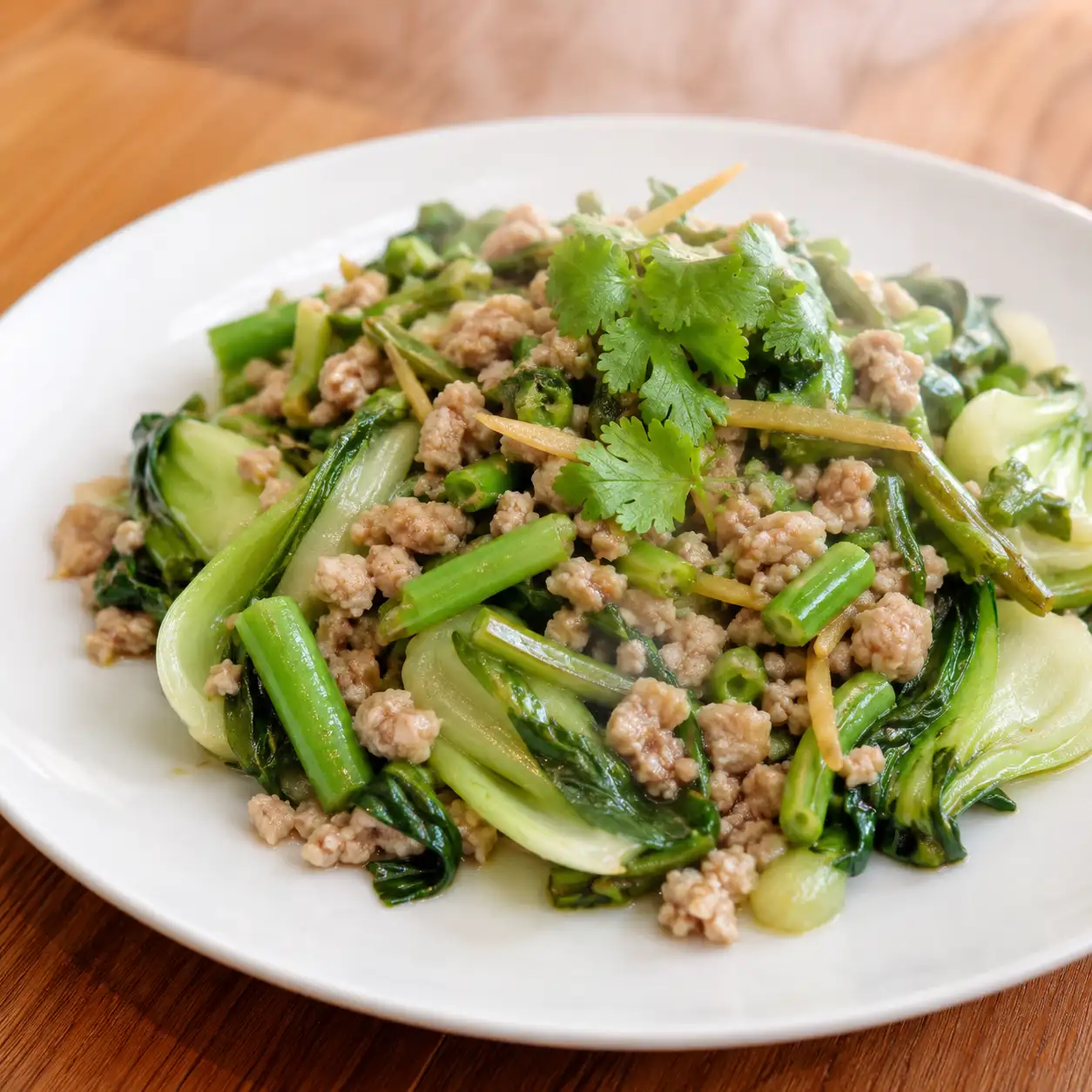 梅香瘦絞肉炒小白菜