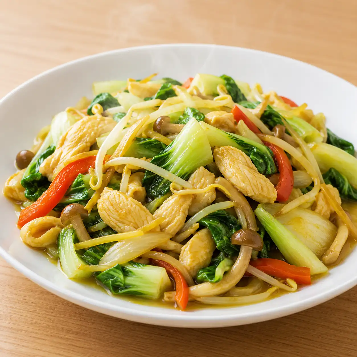 咖哩雞肉片小白菜快炒
