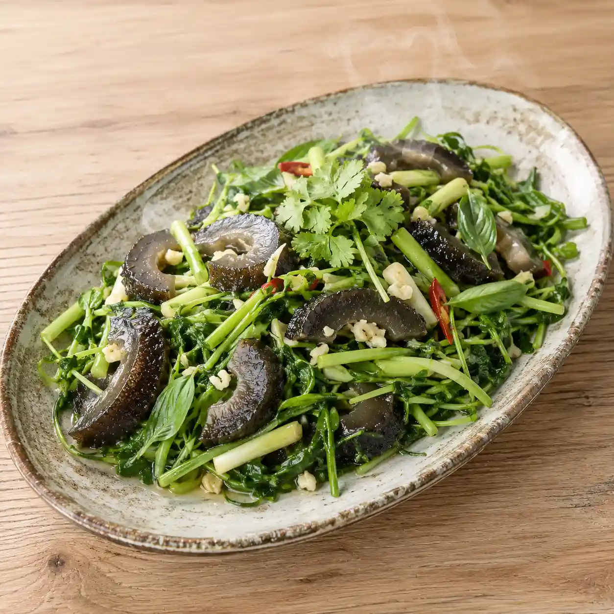 羅勒海參炒豆苗