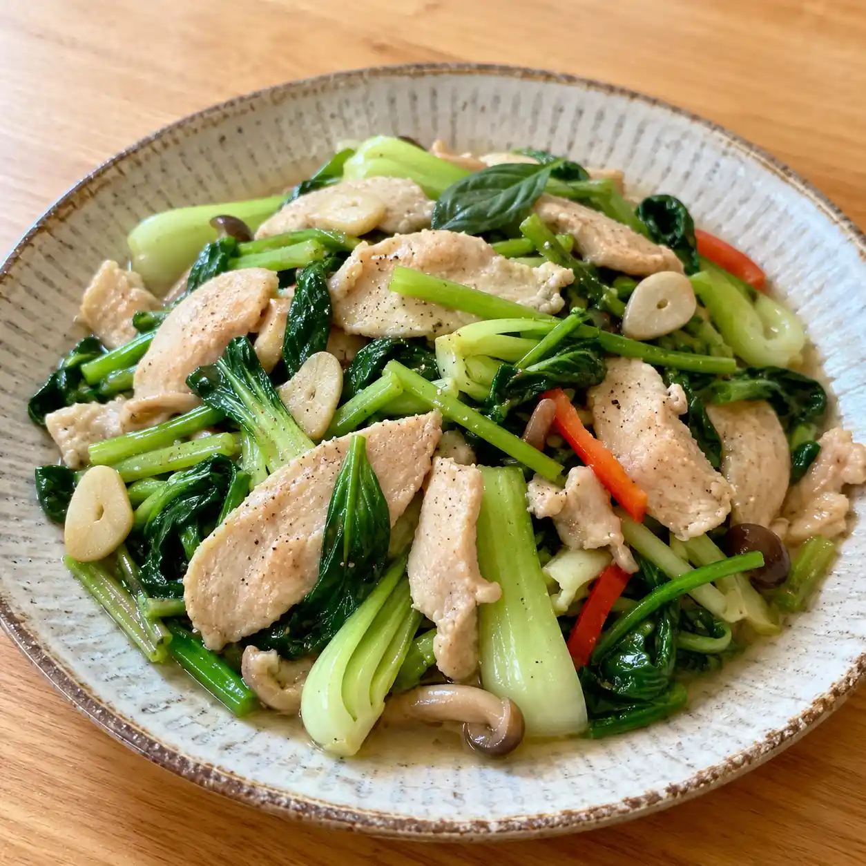 小白菜雞肉片小炒