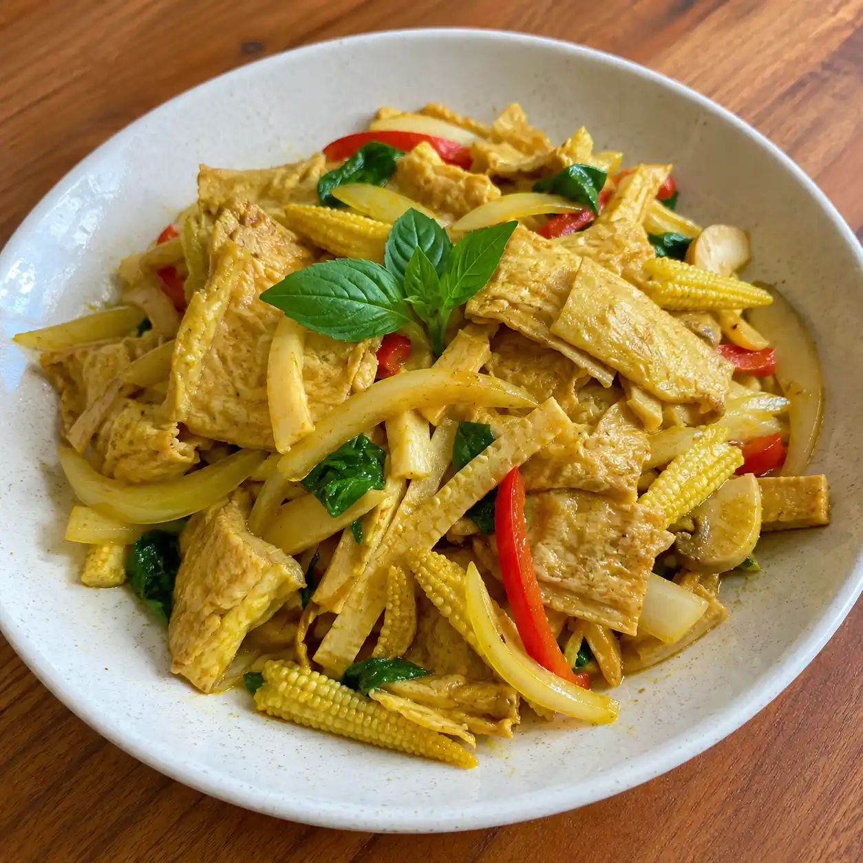 咖哩豆包炒玉米筍