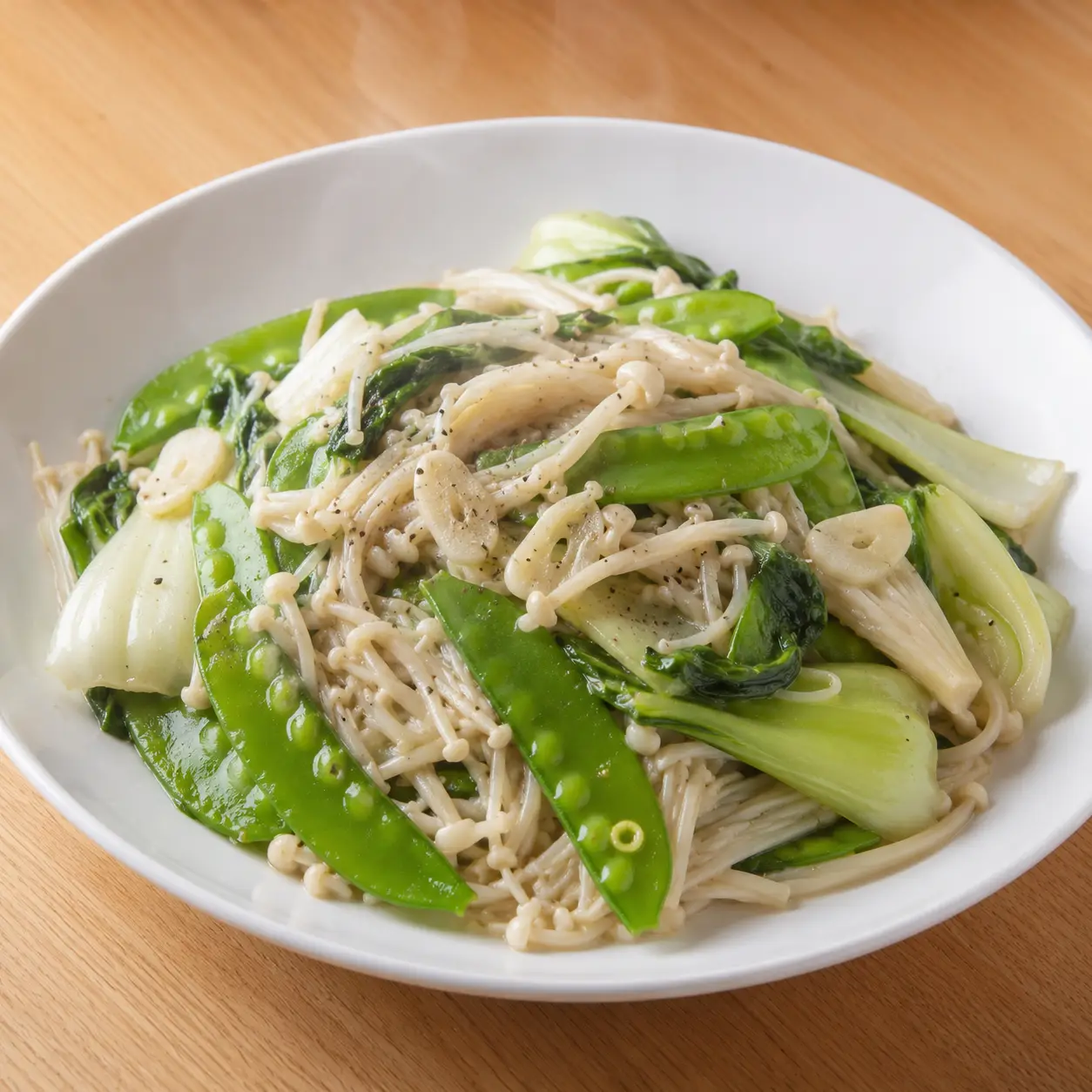 荷蘭豆金針菇小炒