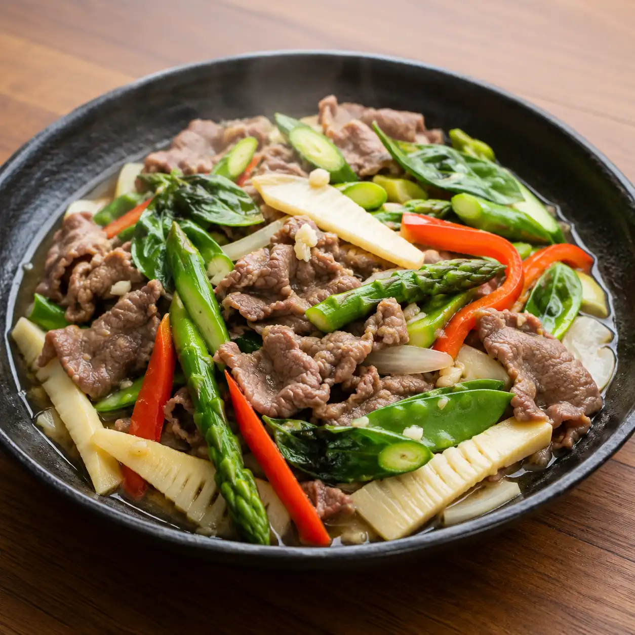 羅勒牛肉片燴蘆筍