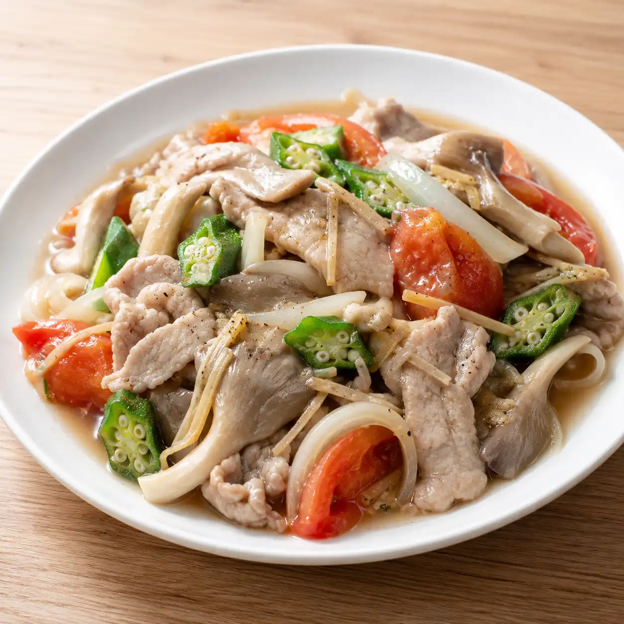 豬肉片秀珍菇滑炒