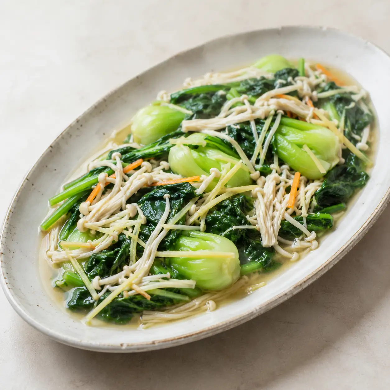 金針菇菠菜青江菜燴炒