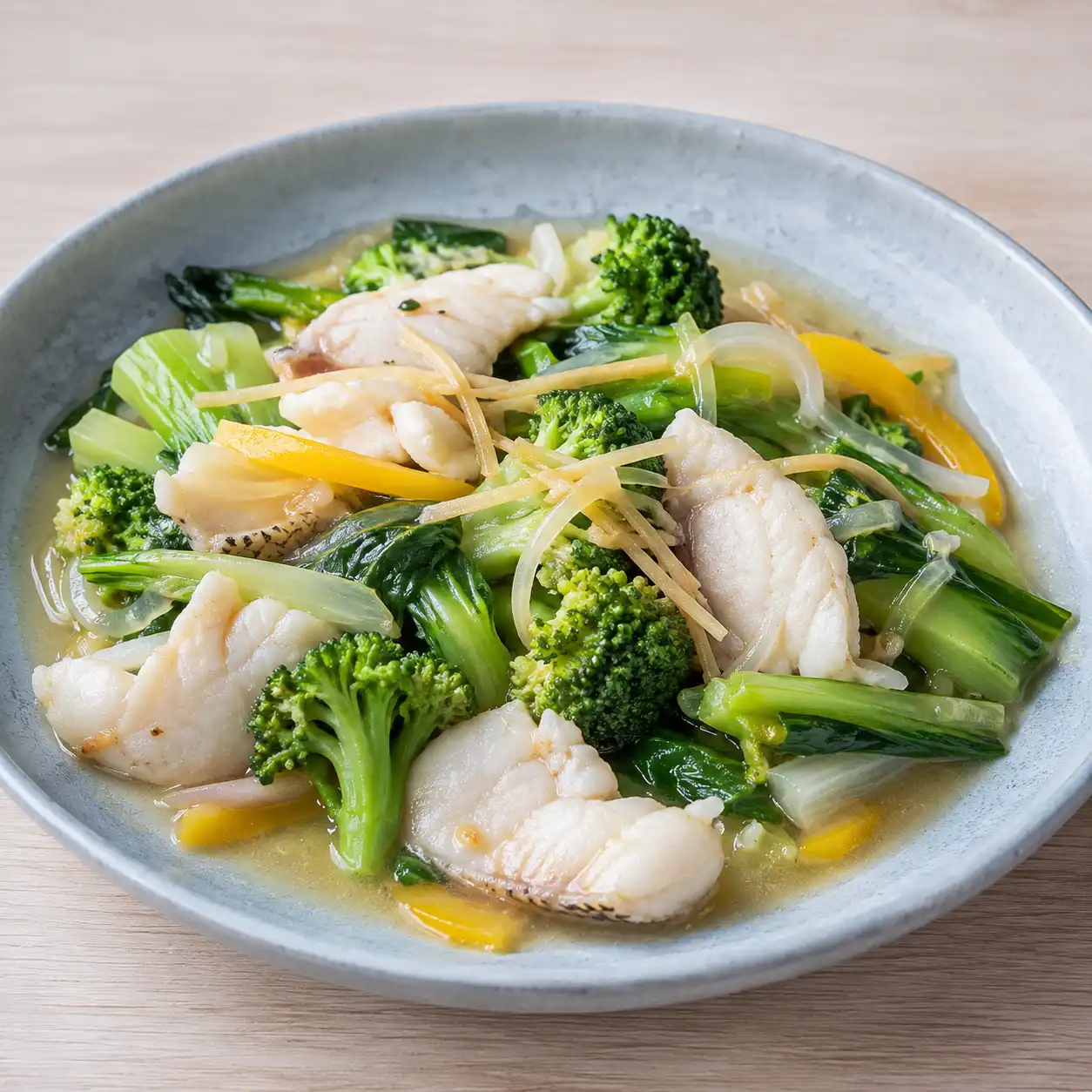 鯛魚小白菜青花菜燴炒