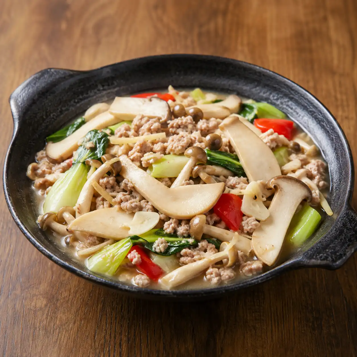 瘦絞肉杏鮑菇薄燴