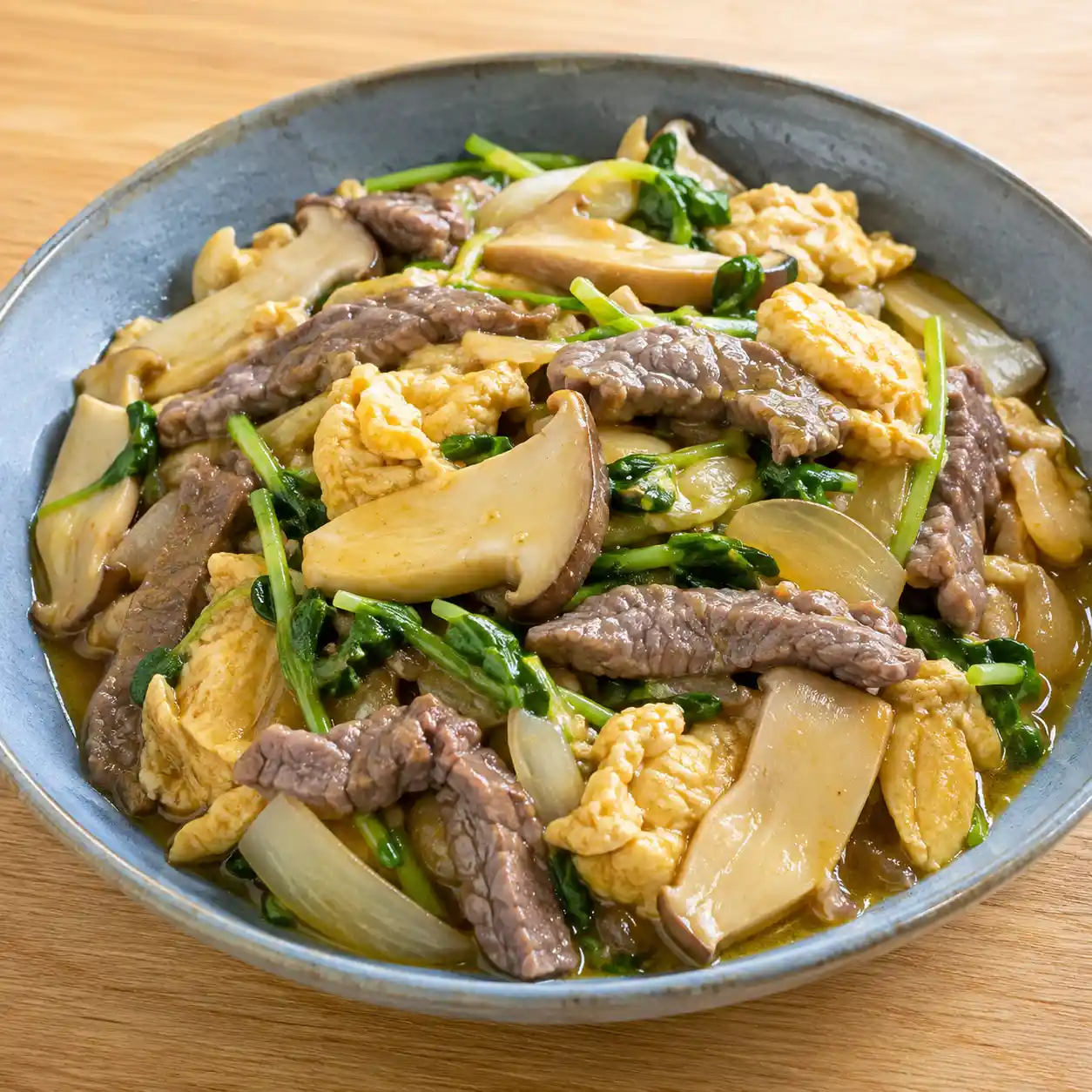 杏鮑菇牛柳滑蛋