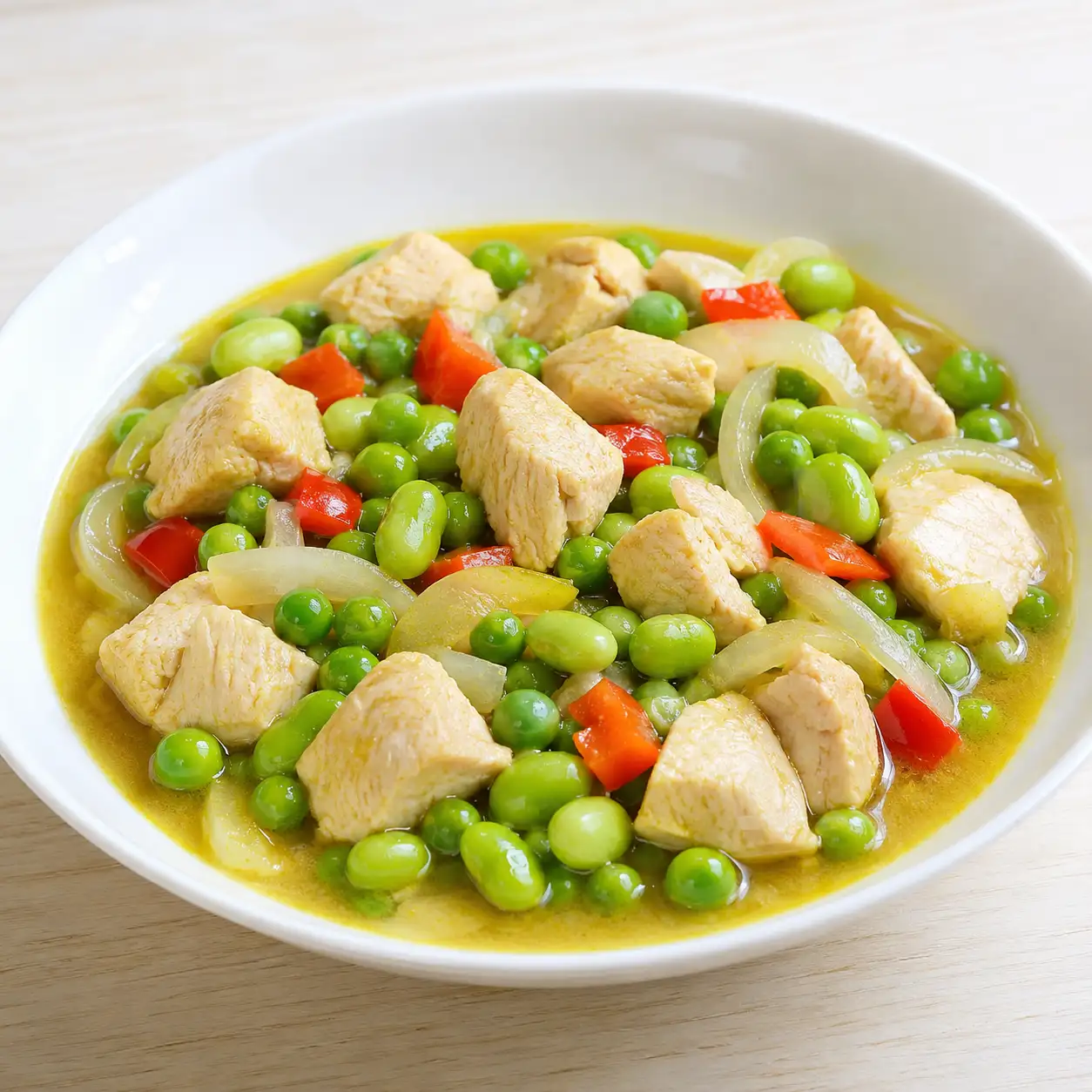 雞丁豌豆毛豆燴炒