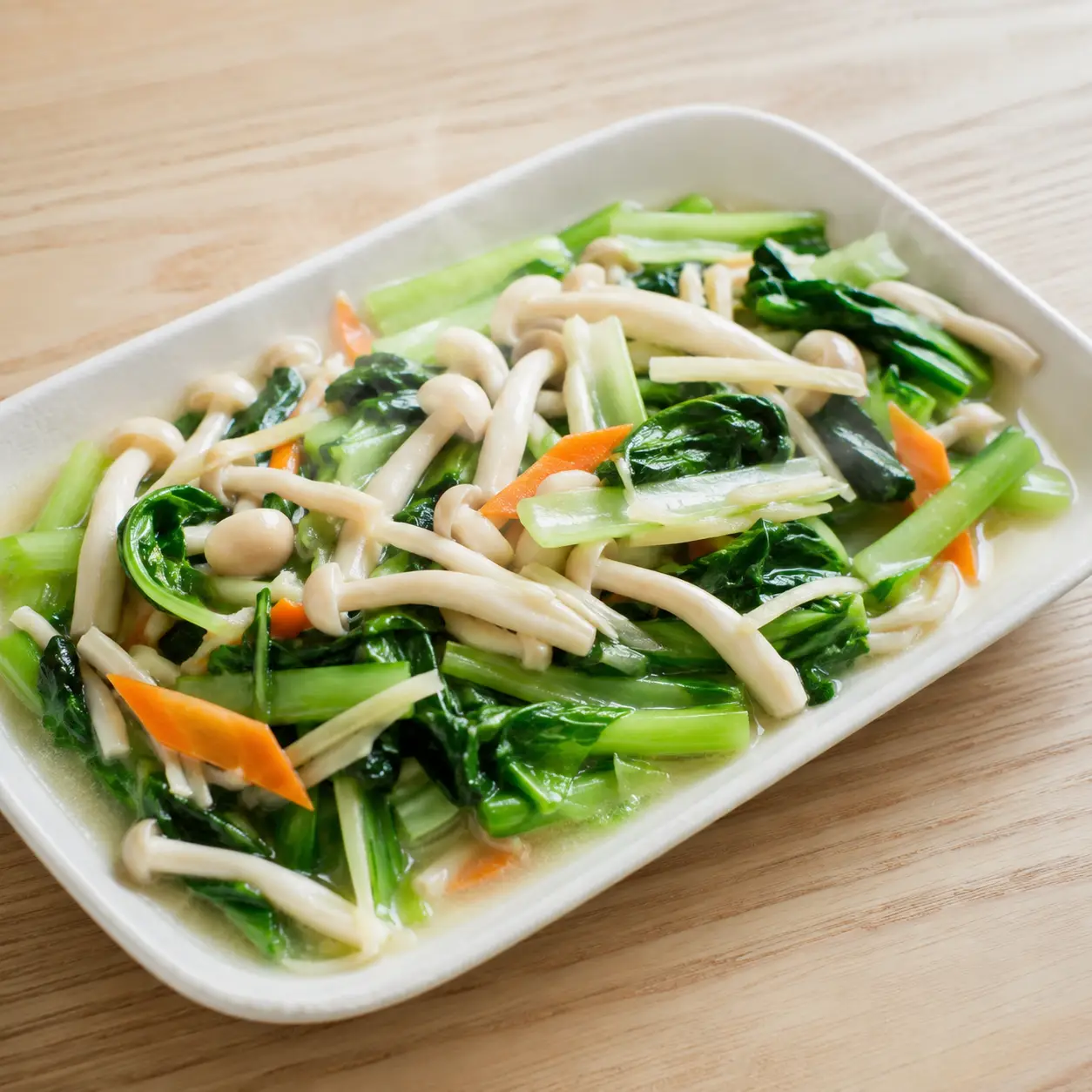 白精靈菇小白菜滑炒