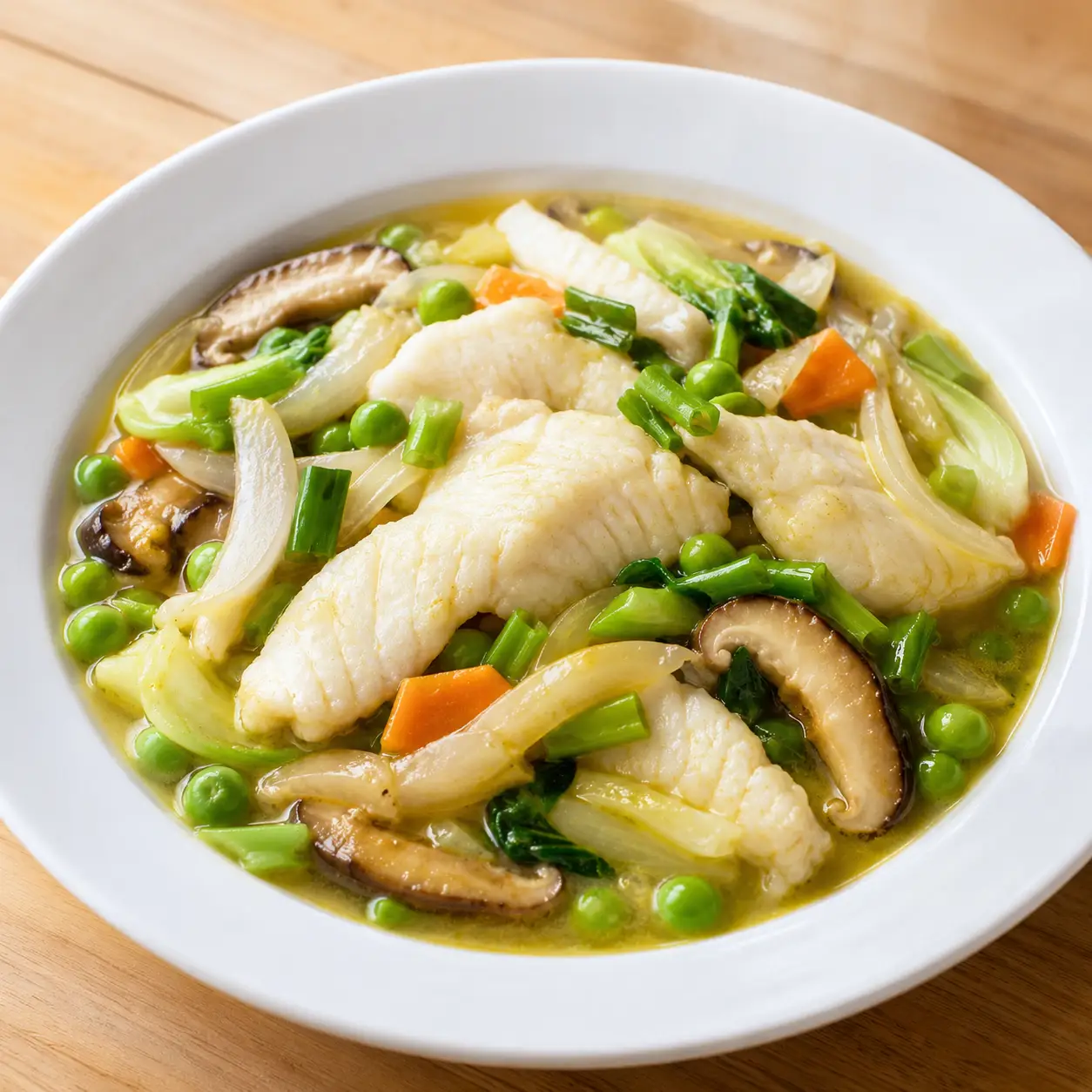 鱸魚豌豆薄燴